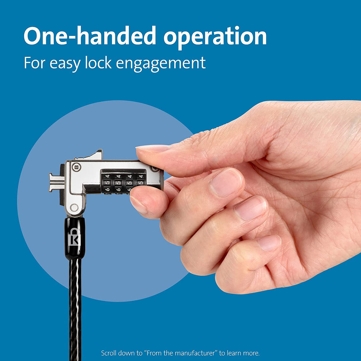 Kensington Slim Combination Ultra Cable Lock for Standard Slot (K60628WW)