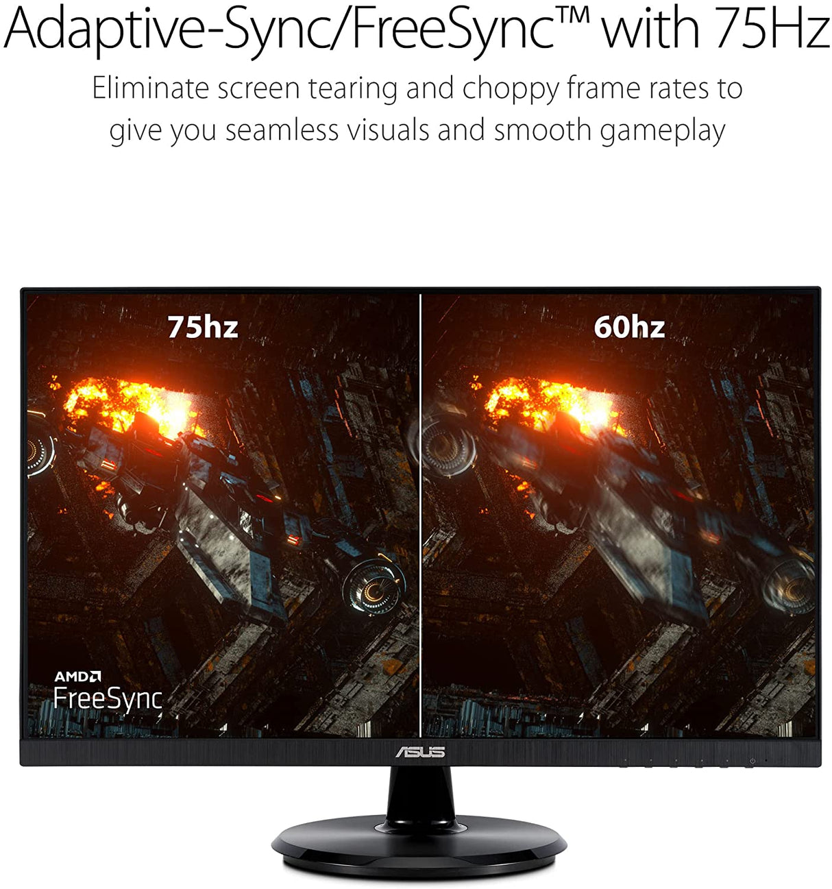 ASUS 27” 1080P Monitor (VA27DCP) - Full HD, IPS, 75Hz, USB-C 65W Power Delivery, Speakers, Adaptive-Sync/FreeSync, Eye Care, Low Blue Light, Flicker Free, VESA Mountable, Frameless, HDMI 27" IPS FHD USB-C Power Delivery