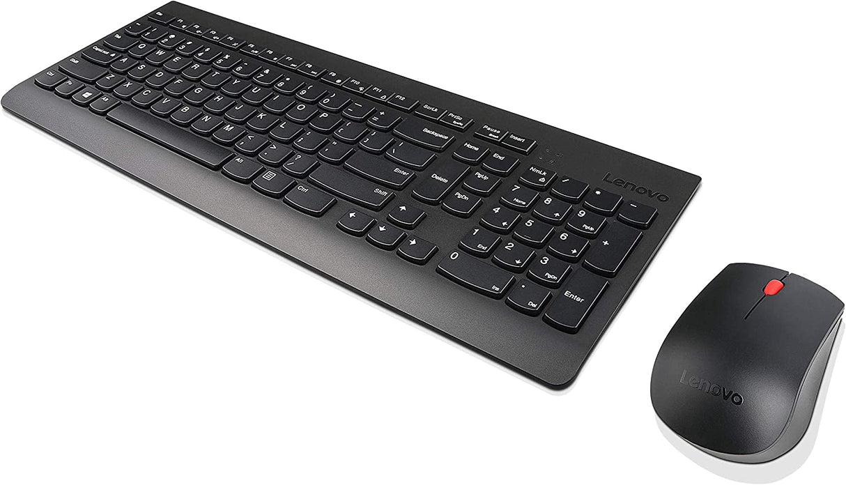 Lenovo 510 Wireless Keyboard & Mouse Combo, 2.4 GHz Nano USB Receiver, Full Size, Island Key Design, Left or Right Hand, 1200 DPI Optical Mouse, GX30N81775, Black