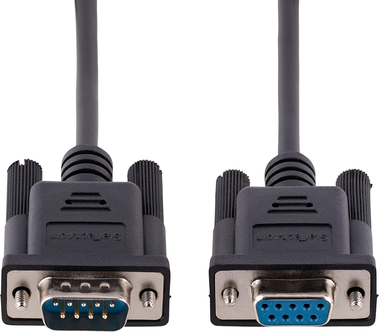 StarTech.com 3m RS232 Serial Null Modem Cable, Crossover Serial Cable w/Al-Mylar Shielding, DB9 Serial COM Port Cable Female to Male, Compatible w/DTE Devices, Black, F/M (9FMNM-3M-RS232-CABLE)