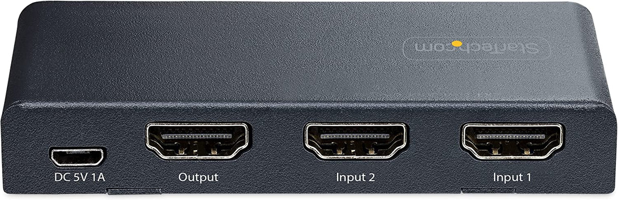 StarTech.com 2-Port 8K HDMI Switch, HDMI 2.1 Switcher 4K 120Hz/8K 60Hz UHD, HDR10+, HDMI Switch 2 in 1 Out, Auto/Manual Source Switching, Power Adapter and Remote Included (2PORT-HDMI-SWITCH-8K) 2 port