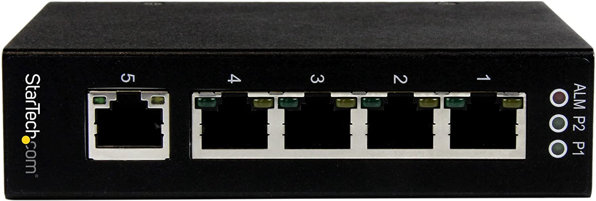StarTech.com 5 Port Unmanaged Industrial Gigabit Ethernet Switch - DIN Rail / Wall-Mountable Network Switch - Rugged IP30 Gigabit Switch (IES51000) No PoE