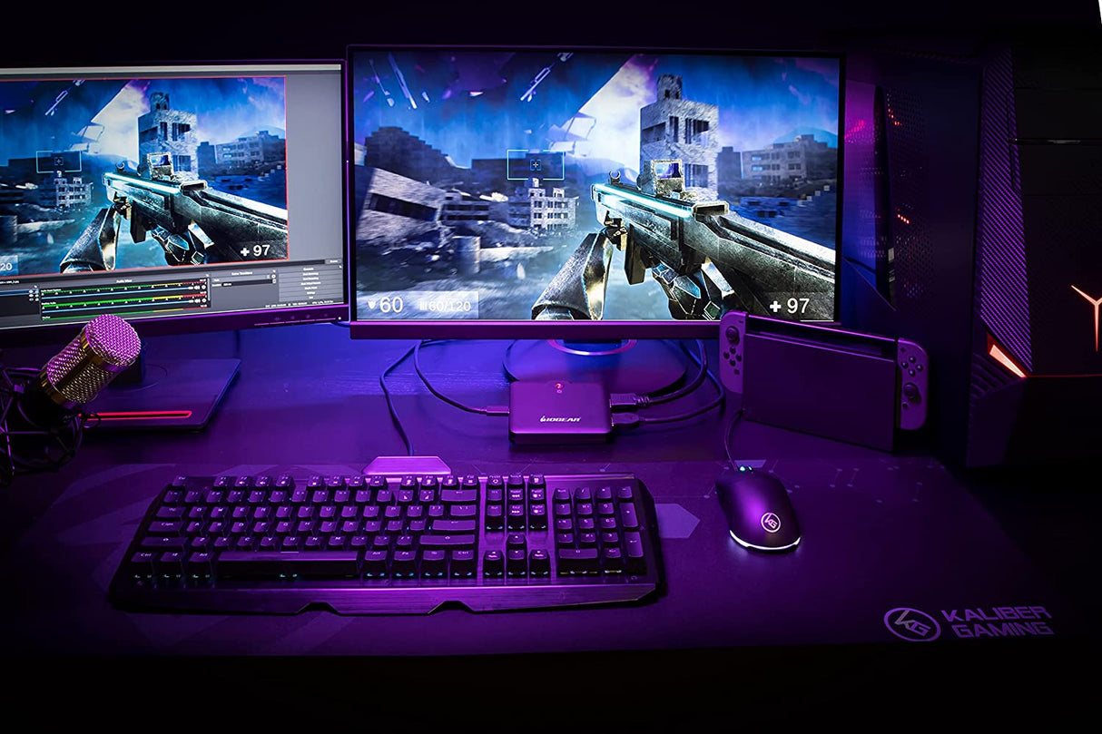 IOGEAR Upstream Mobile Capture Adapter 4K Input, 1080p Capture, Mobile Capture,USB-C and A Host Support Video Output, 1/4" Mounting Screw, UVC Support,OBS & Camerafi Support, PD Passthrough (GUV302P)