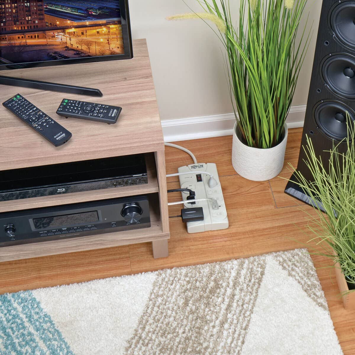 Tripp Lite TLP808 8-Outlet Surge Protector (1440 Joules, 8-Feet Cord) Light Gray