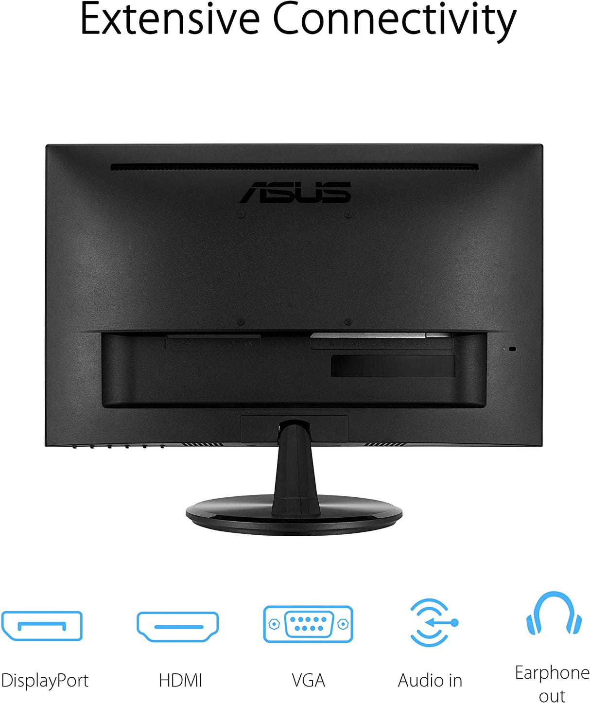 ASUS VP229Q 21.5” Monitor, 1080P Full HD, 75Hz, IPS, FreeSync/Adaptive-Sync, Eye Care, HDMI DisplayPort VGA, Frameless, VESA Wall Mountable BLACK 21.5" IPS FHD 75Hz Speakers DisplayPort