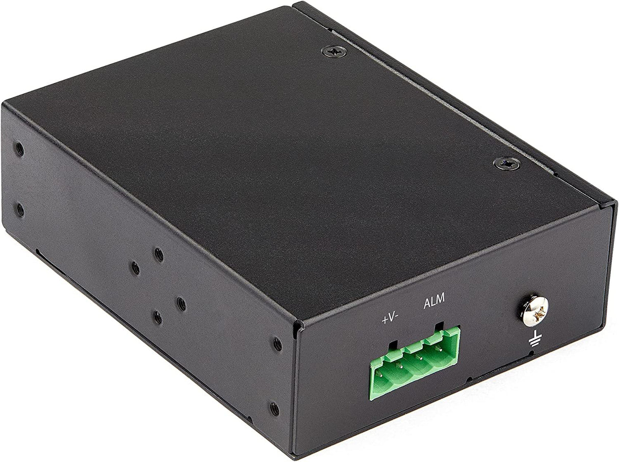 StarTech.com PoE+ Industrial Fiber to Ethernet Media Converter 60W - SFP to RJ45 - Singlemode/Multimode Fiber to Copper Gigabit Ethernet - Compact Size - IP-30/ -40 to +75C (IMC1GSFP60W)