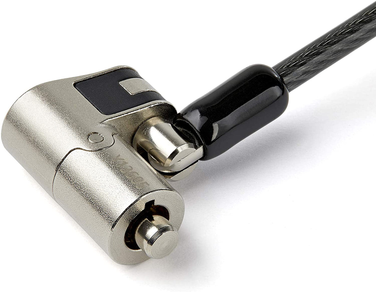 StarTech.com 6.5' (2m) 3-in-1 Universal Laptop Cable Lock - Keyed Laptop/Desktop Security Cable Lock Compatible w/K-Slot, Nano & Wedge Slot Computer - Anti-Theft Steel Cable Lock w/Keys (LTULOCKKEY)