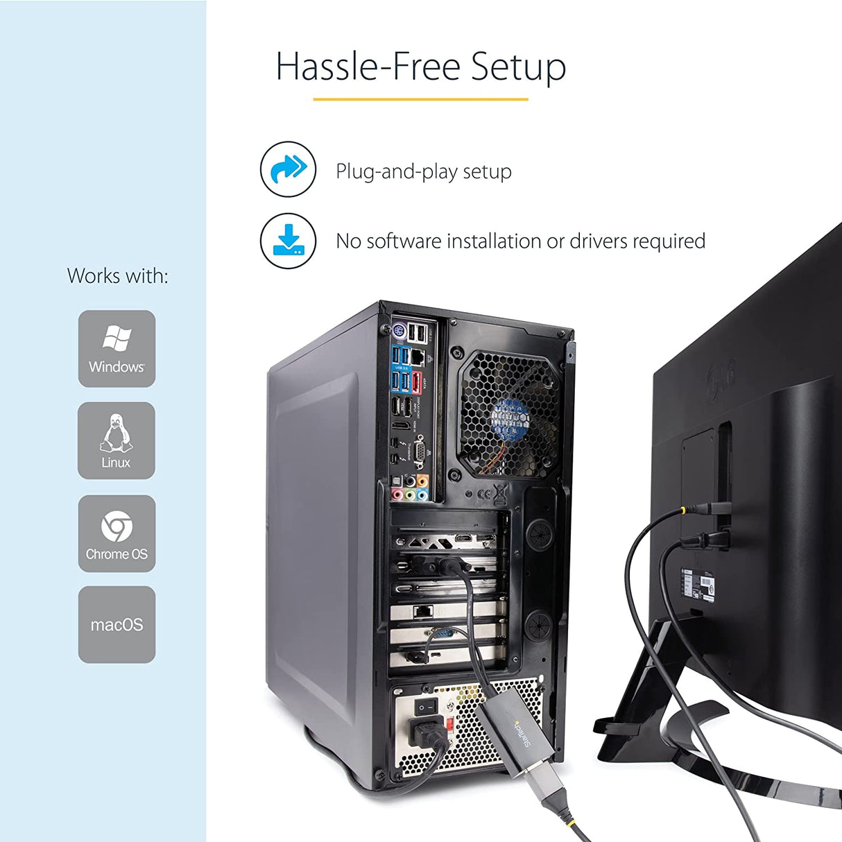 StarTech.com DVI to DisplayPort Adapter - USB Power - 1920 x 1200 - DVI to DisplayPort Converter - Video Adapter - DVI-D to DP (DVI2DP2)