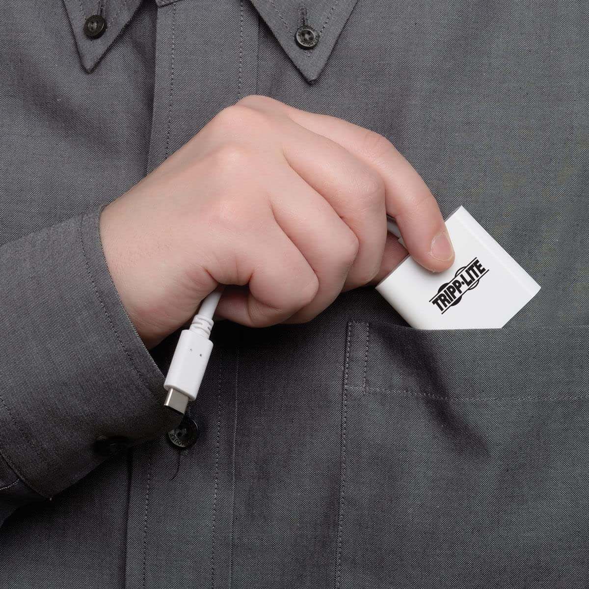 Tripp Lite USB C to HDMI Video Adapter Converter 4Kx2K M/F, Thunderbolt 3 Compatible, USB-C, USB Type-C, USB Type C, 6in (U444-06N-HD-AM) HDMI DP Alternate Mode