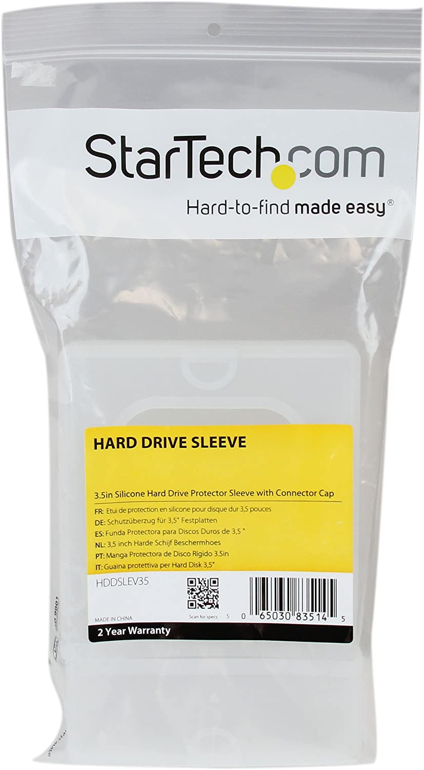 StarTech.com 3.5in Silicone Hard Drive Protector Sleeve with Connector Cap - Protective Sleeve Case for 3.5 HDD (HDDSLEV35) 3.5 in Drive Sleeve
