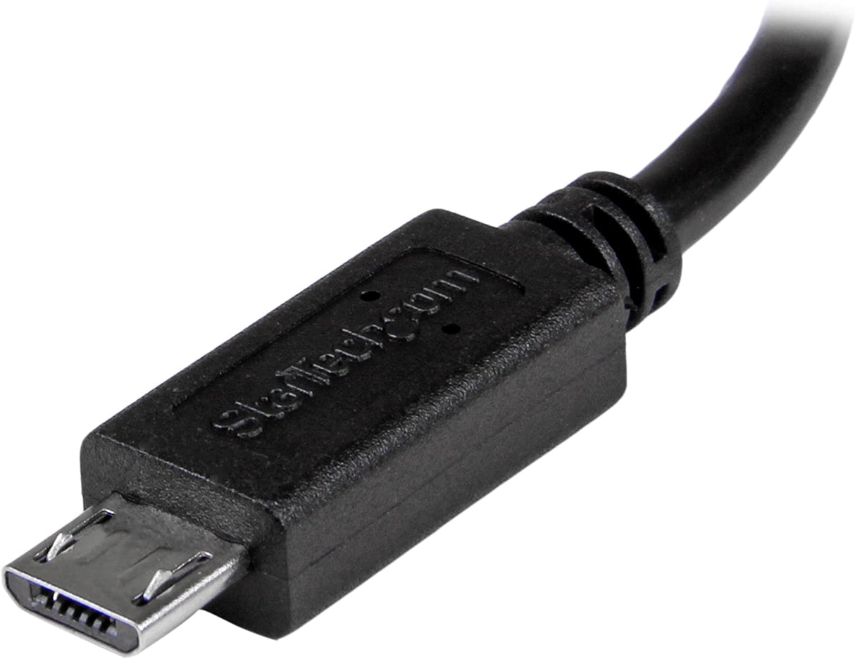 StarTech.com 8in USB OTG Cable - Micro USB to Mini USB - M/M - USB OTG Mobile Device Adapter Cable - 8 inch (UMUSBOTG8IN),Black 8in Micro USB to Mini USB Cable Black