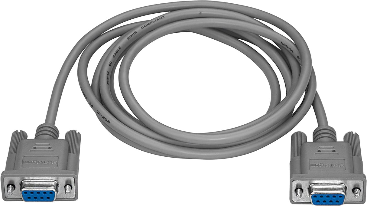 StarTech.com 6 ft Straight Through Serial Cable - DB9 F/F - Serial cable - DB-9 (F) to DB-9 (F) - 6 ft (MXT100FF) Gray - F/F 6 ft / 2m Cable