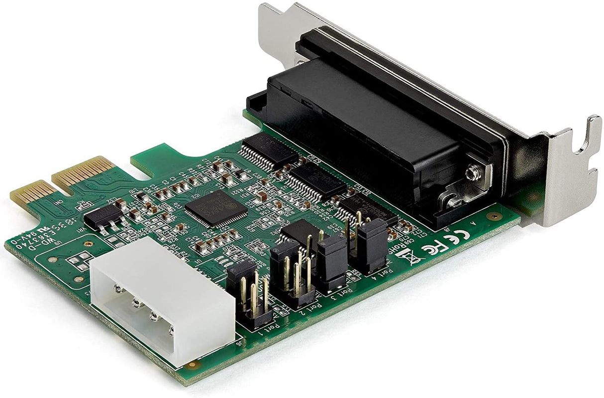 StarTech.com 4-port PCI Express RS232 Serial Adapter Card - PCIe RS232 Serial Host Controller Card - PCIe to Serial DB9 - 16950 UART - Low Profile Expansion Card - Windows & Linux (PEX4S953LP)
