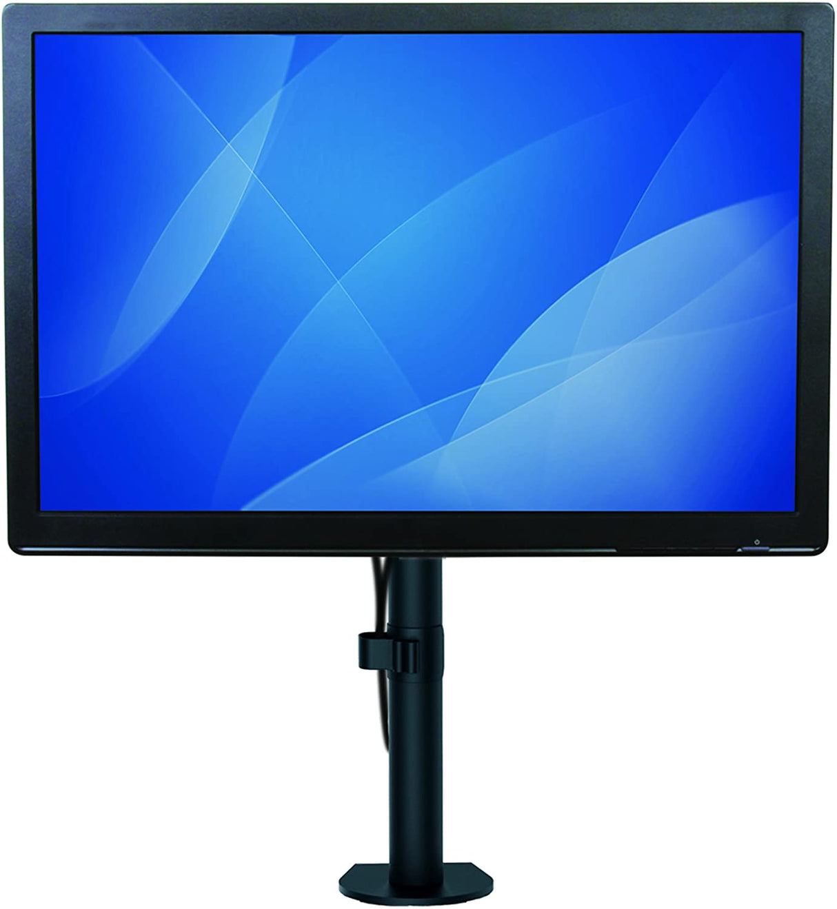 StarTech.com Single Monitor Desk Mount - Single Screen Heavy Duty Pole Mount for up to 34inch VESA Compatible Displays - Ergonomic Height Adjustable Monitor Arm Mount - Desk Clamp/Grommet (ARMPIVOTV2) Black Desk & Grommet Clamp