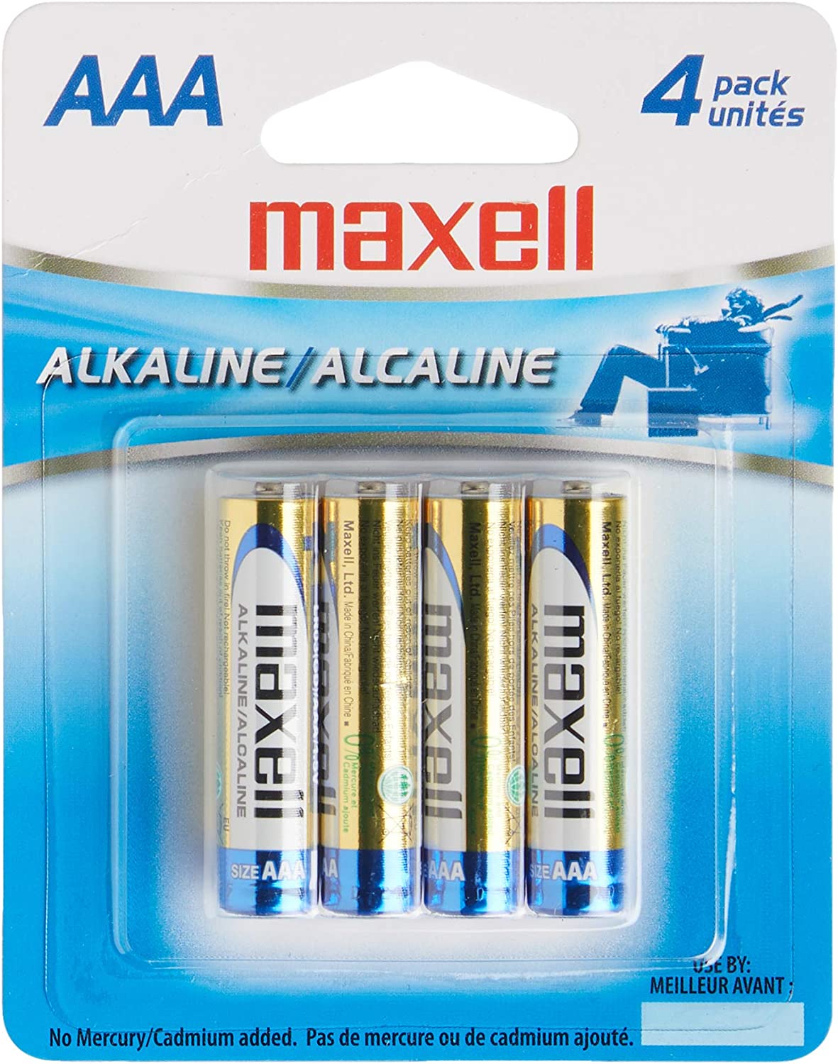 MAXELL 723865 Ready-to-go Long Lasting and Reliable Alkaline AAA Battery ,4 Count (Pack of 1)