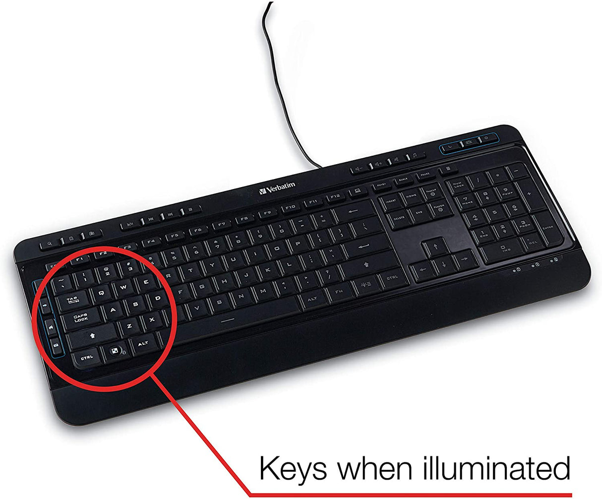 Verbatim Illuminated Wired Keyboard