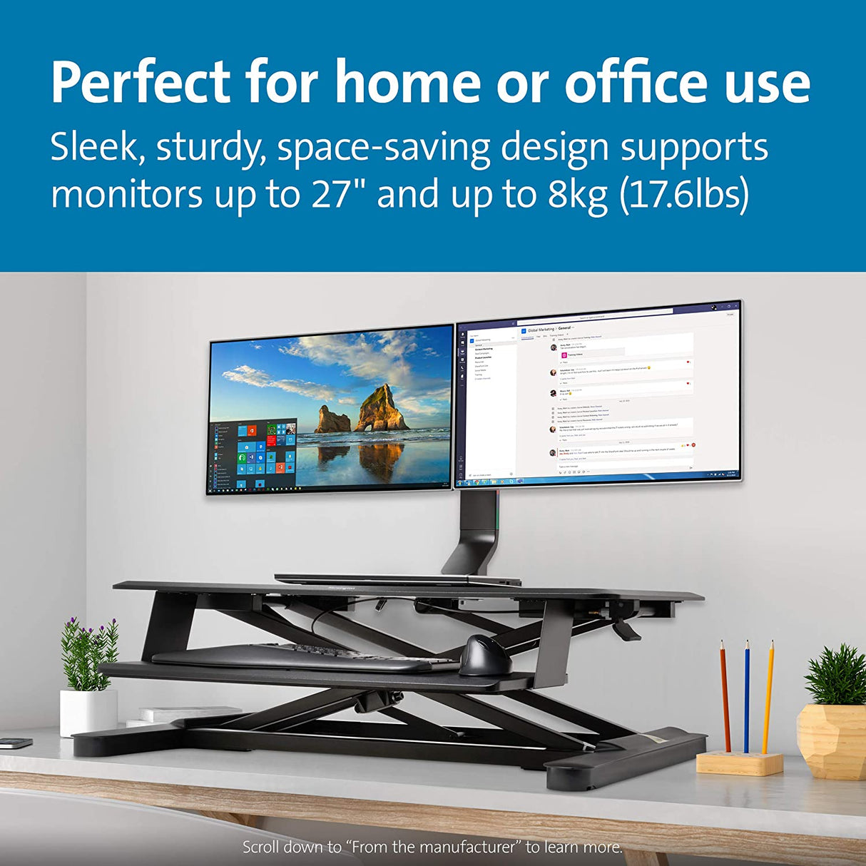Kensington SmartFit® Space Saving Dual Monitor Arm (K55513WW) Dual Arm