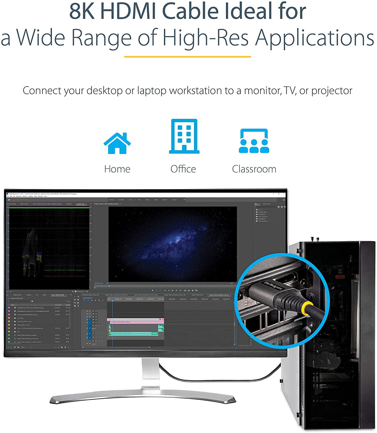 StarTech.com 3ft (1m) HDMI 2.1 Cable 8K - Certified Ultra High Speed HDMI Cable 48Gbps - 8K 60Hz/4K 120Hz HDR10+ eARC - Ultra HD 8K HDMI Cable - Monitor/TV/Display - Flexible TPE Jacket (HDMM21V1M) 3.3 ft / 1 m