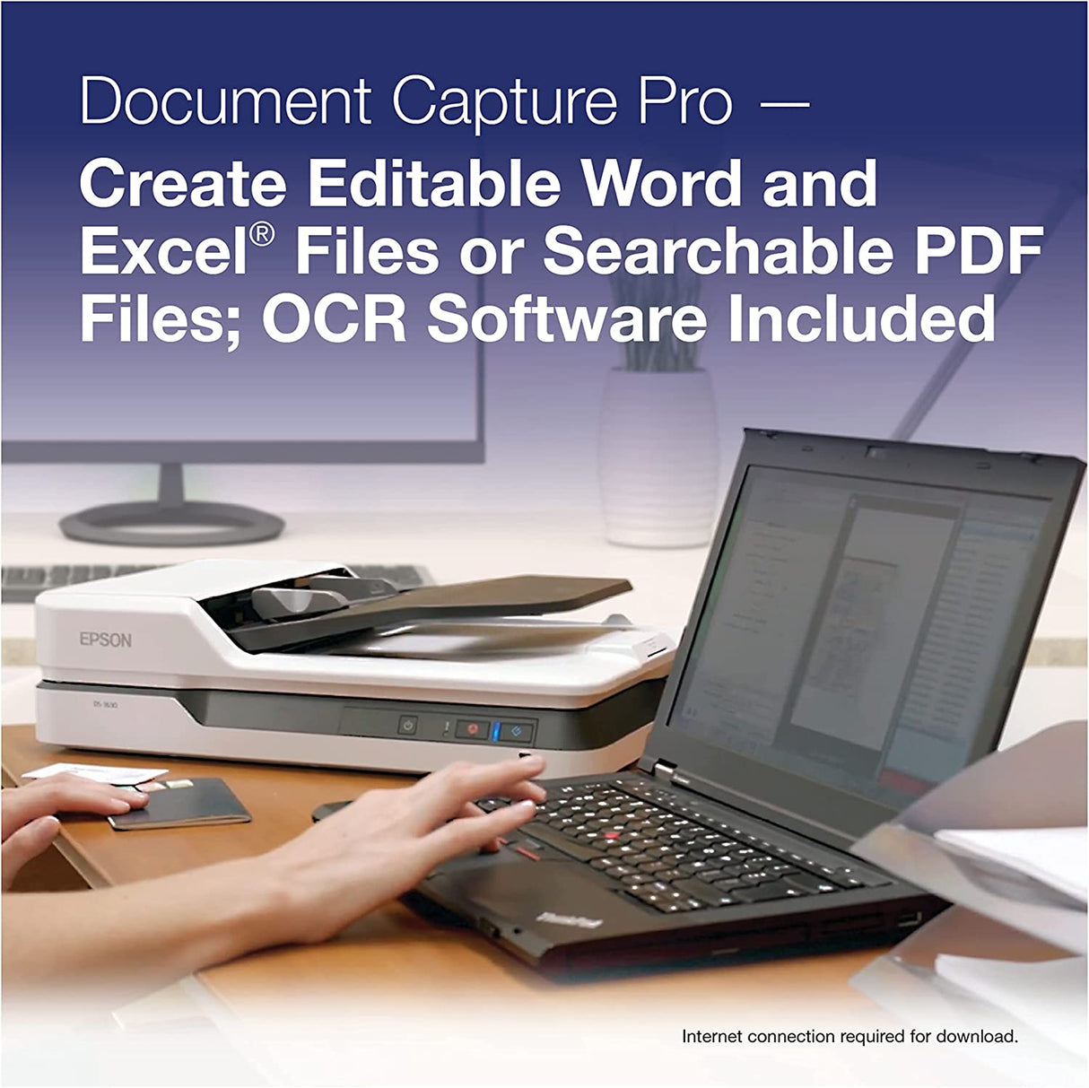 Epson DS-1630 Document Scanner: 25ppm, TWAIN & ISIS Drivers, 3-Year Warranty with Next Business Day Replacement