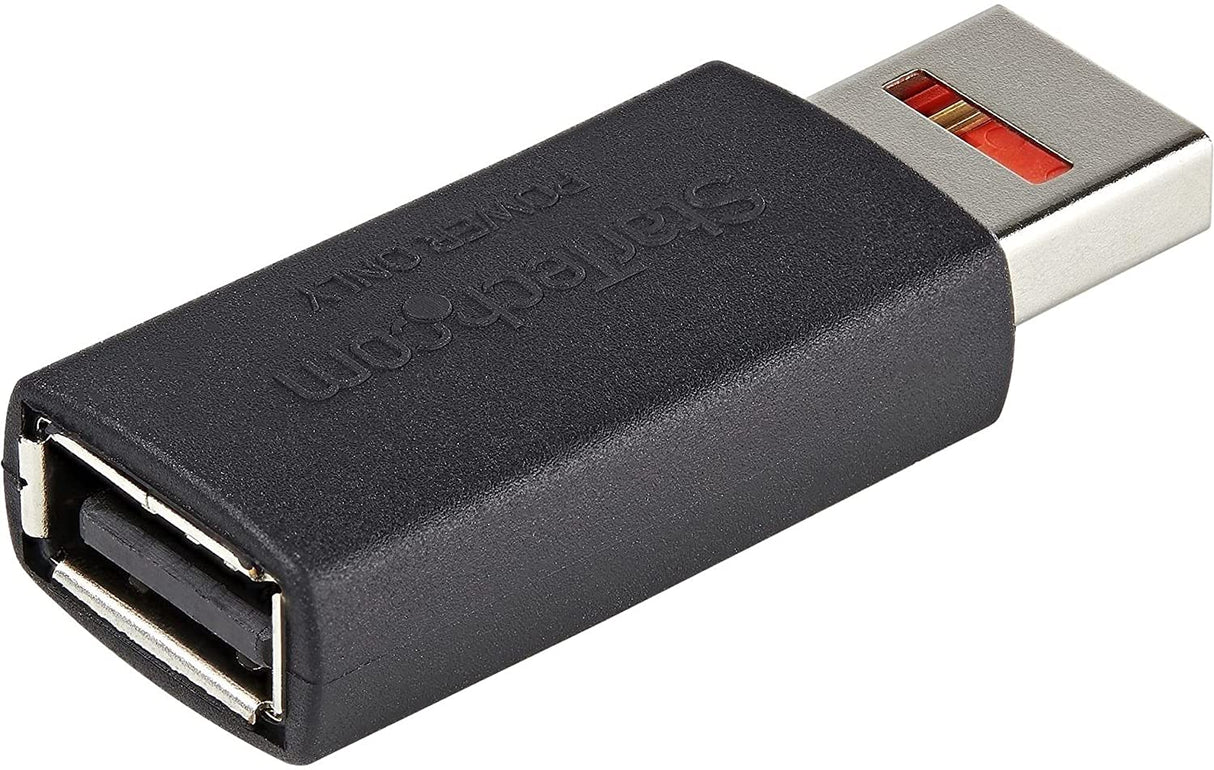 StarTech.com Secure Charging USB Data Blocker Adapter Male to Female USB-A Charge-Only Adapter No-Data Charge/Power-Only Adapter for Phone/Tablet Data Blocking USB Protector Adapter (USBSCHAAMF)