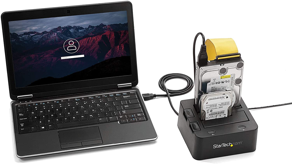 StarTech.com Dual-Bay USB 3.0 to SATA and IDE Hard Drive Docking Station, USB Hard Drive Dock, External 2.5/3.5" SATA III/IDE, SSD/HDD Docking Station, Hot-Swap Drive Bays, Top-Loading (UNIDOCKU33)