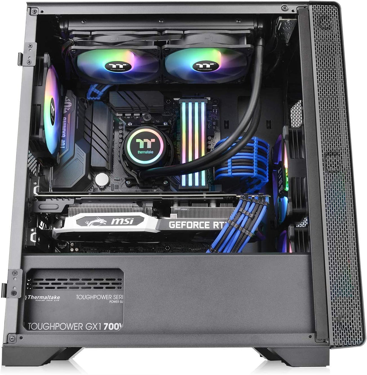Thermaltake CA-1Q9-00S1WN-00 S100 Tempered Glass Black Edition Micro-ATX Mini-Tower Computer Case with 120mm Rear Fan Pre-Installed S100 Black