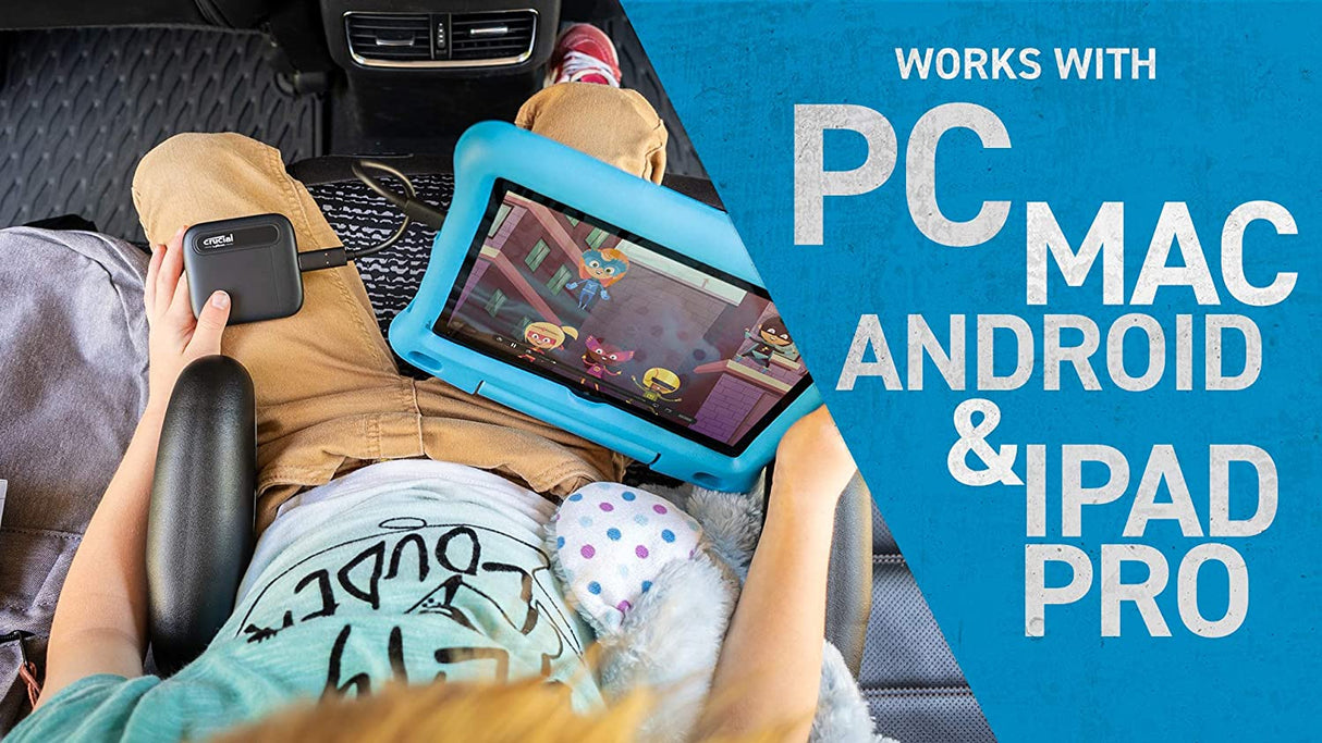 Crucial X6 4TB Portable SSD – Up to 800MB/s – USB 3.2 – External Solid State Drive, USB-C - CT4000X6SSD9 4TB X6 USB-C Portable SSD