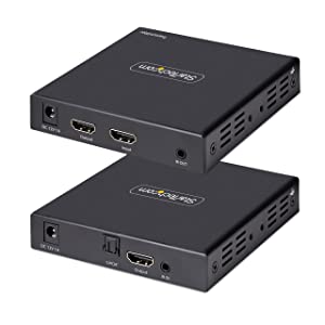 StarTech.com 4K HDMI Extender Over CAT5/CAT6 Cable, 4K 60Hz HDR Video Extender Up to 230ft (70m), HDMI Over Ethernet Cabling, S/PDIF Audio Out, HDMI Transmitter and Receiver Kit (4K70IC-EXTEND-HDMI)