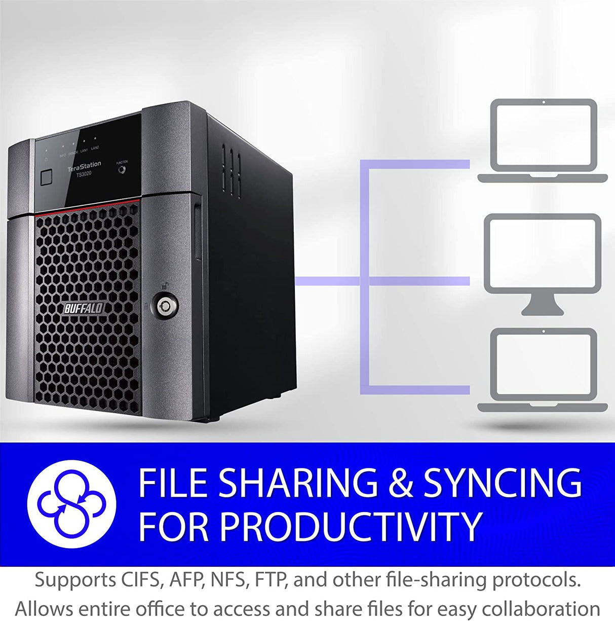 BUFFALO TeraStation 3420DN 4-Bay Desktop NAS 16TB (4x4TB) with HDD NAS Hard Drives Included 2.5GBE / Computer Network Attached Storage / Private Cloud / NAS Storage/ Network Storage / File Server 16 TB (4 X 4TB) TeraStation 3420DN Desktop NAS 4 Drive Bays