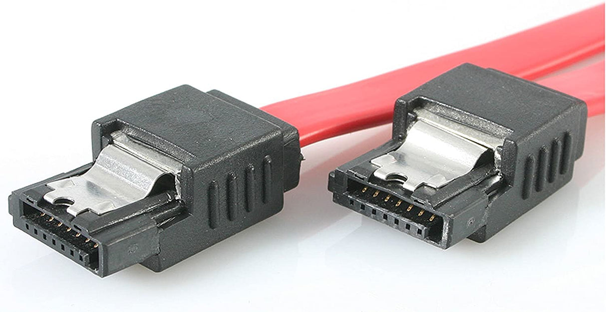 StarTech.com 24in Latching SATA Cable - SATA cable - Serial ATA 150/300/600 - SATA (R) to SATA (R) - 2 ft - latched - red - LSATA24 24 Inch Standard - Latching