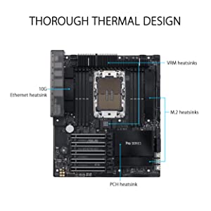 ASUS Pro WS W790-ACE Intel LGA 4677 CEB Motherboard,5xPCIe 5.0x16 Slots,DDR5 R-DIMM,10G & 2.5GLAN,USB 3.2 Gen 2x2 Type-C,BMC Header, ACCE