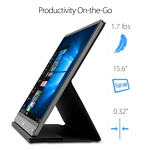 ASUS ZenScreen MB16AC 15.6" Full HD IPS USB Type-C Portable Eye Care Monitor 15.6", IPS, USB Type A & C