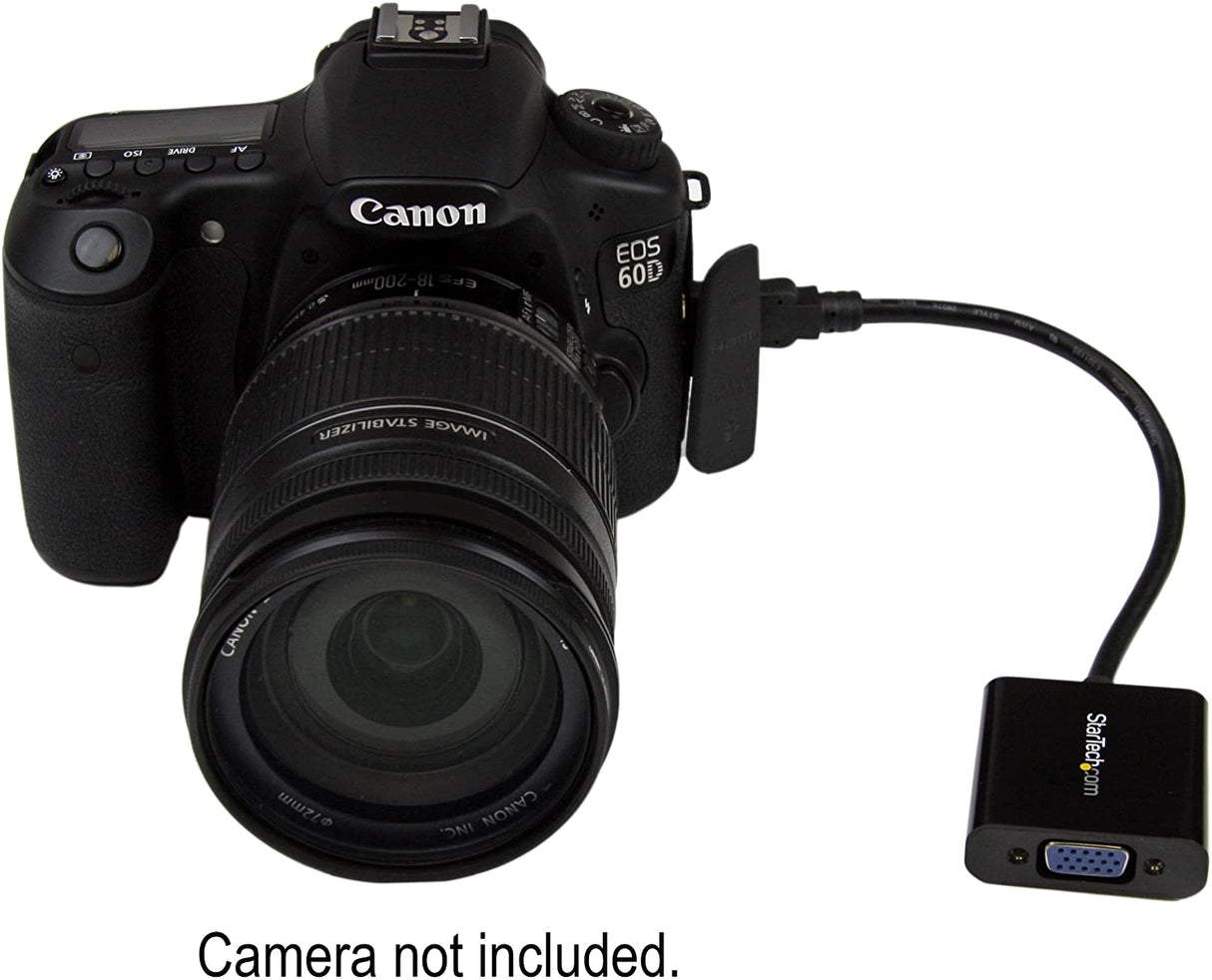 StarTech.com Mini HDMI® to VGA Adapter Converter for Digital Still Camera / Video Camera - 1920x1080 - Mini HDMI Male to VGA HD15 Female (MNHD2VGAE2)