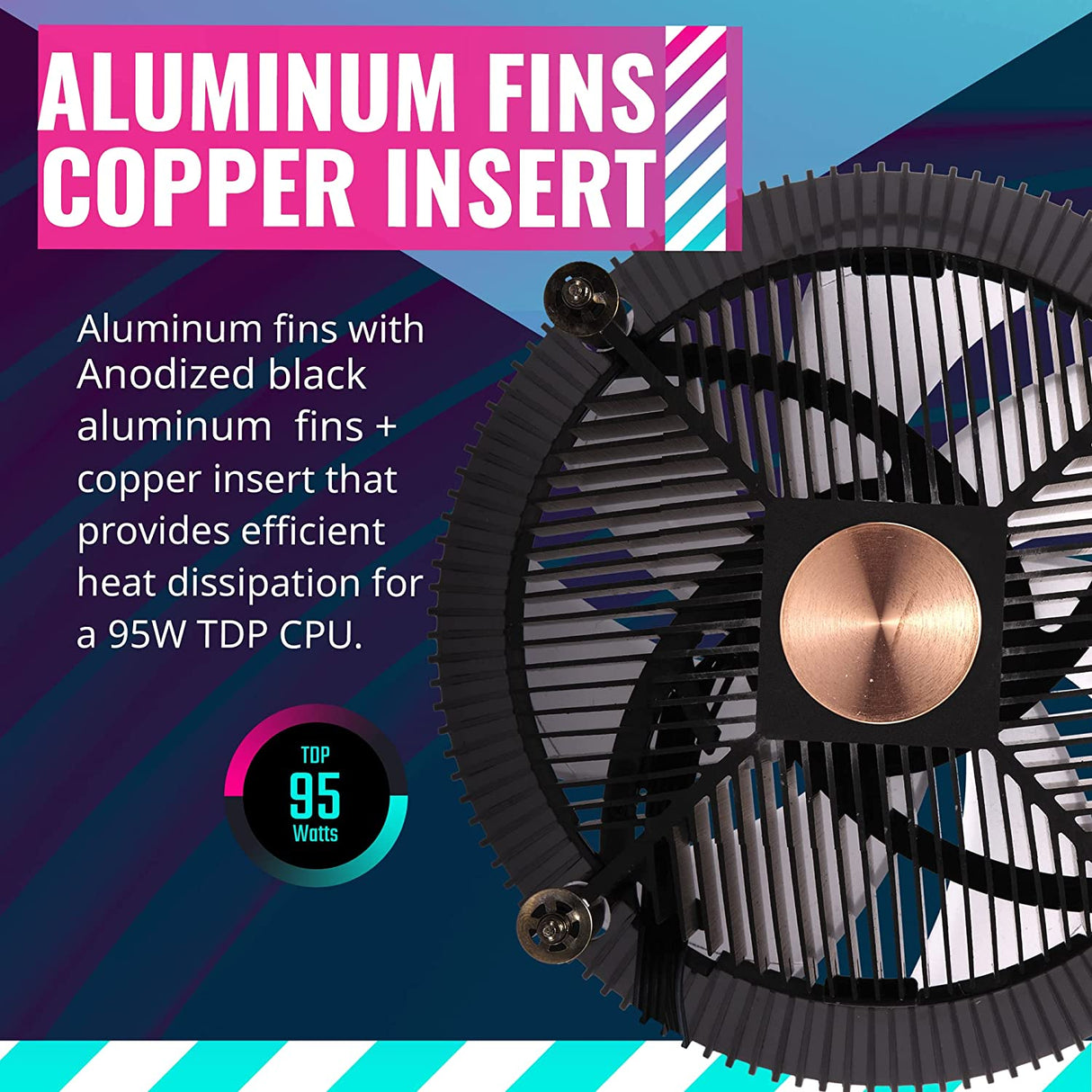 Cooler Master i71C RGB Intel Low-Profile CPU Air Cooler, Anodized Black Aluminum Fins, Copper Insert Base, MF120 RGB Lighting Fan for Intel LGA1200/115X I71c LGA1200/115X RGB
