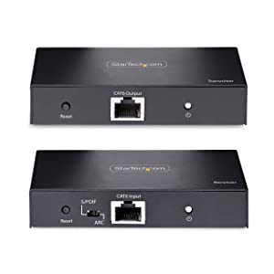 StarTech.com 4K HDMI Extender Over CAT5/CAT6 Cable, 4K 60Hz HDR Video Extender Up to 230ft (70m), HDMI Over Ethernet Cabling, S/PDIF Audio Out, HDMI Transmitter and Receiver Kit (4K70IC-EXTEND-HDMI)