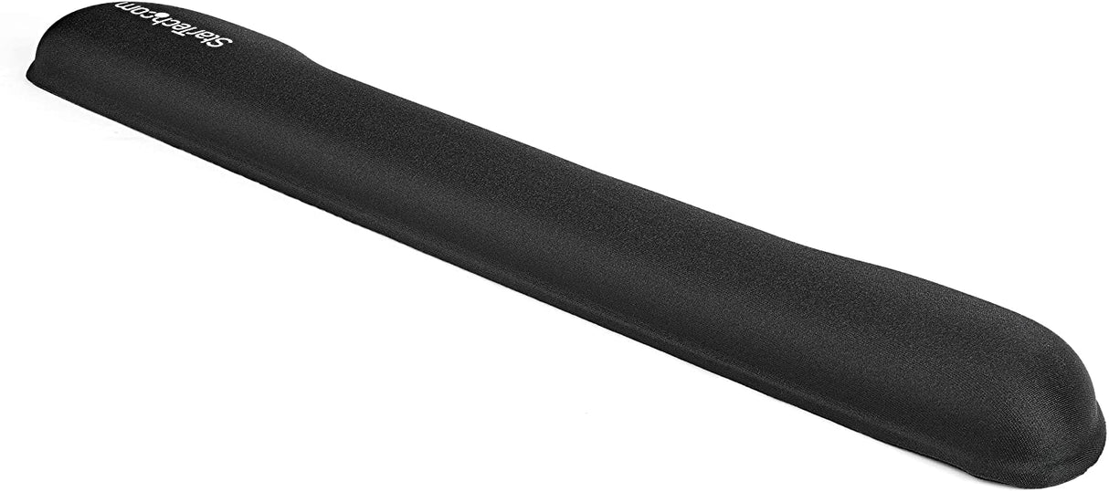 StarTech.com Foam Keyboard Wrist Rest for Ergonomic Typing Support - Padded Non-Slip Keyboard Cushion - Laptop or Desktop Computer Keyboard Wrist, Hand & Arm Rest - Soft Black Nylon Rest Pad (WRSTRST)