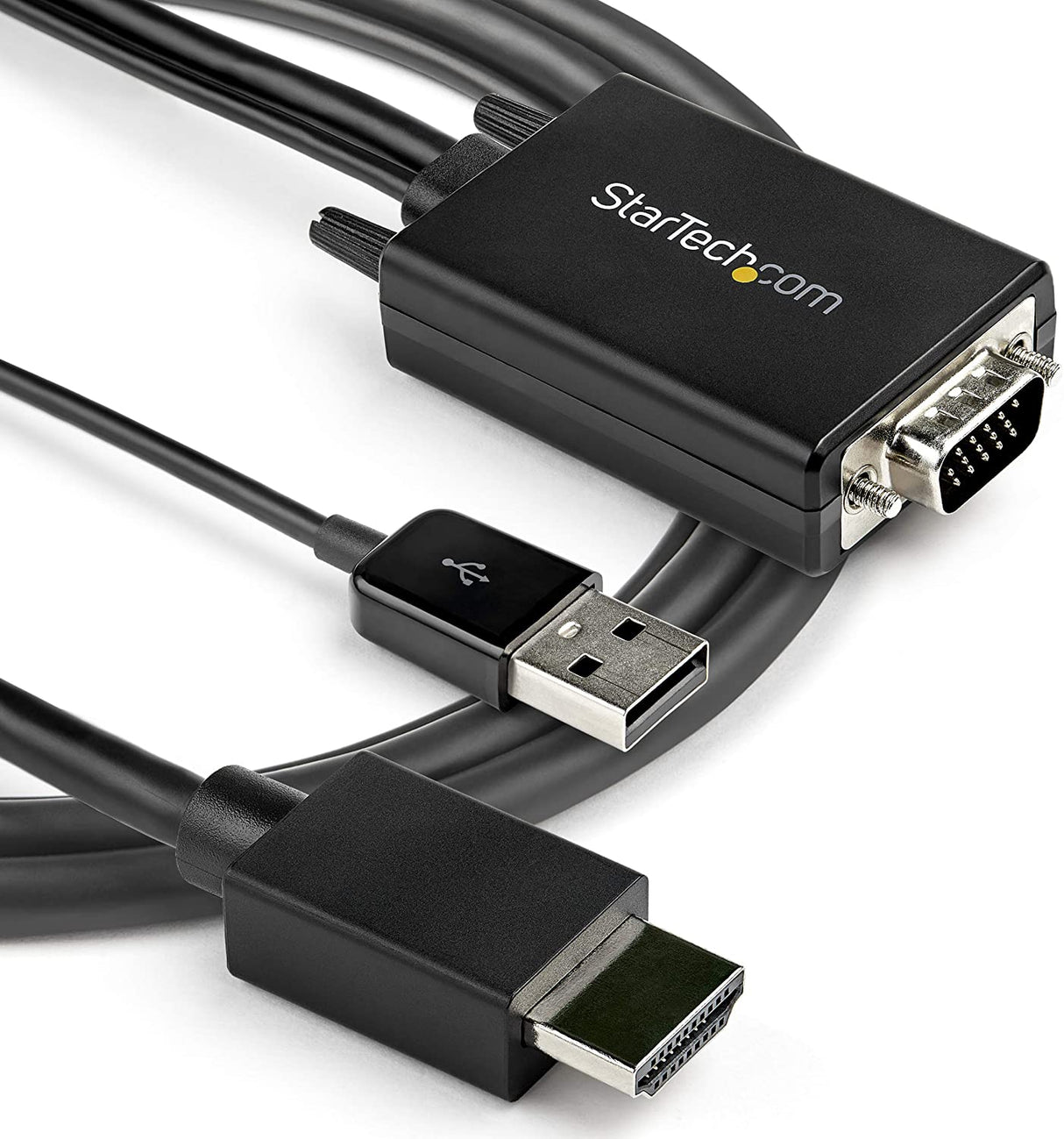 StarTech.com 2m VGA to HDMI Converter Cable with USB Audio Support & Power - Analog to Digital Video Adapter Cable to connect a VGA PC to HDMI Display - 1080p Male to Male Monitor Cable (VGA2HDMM2M)