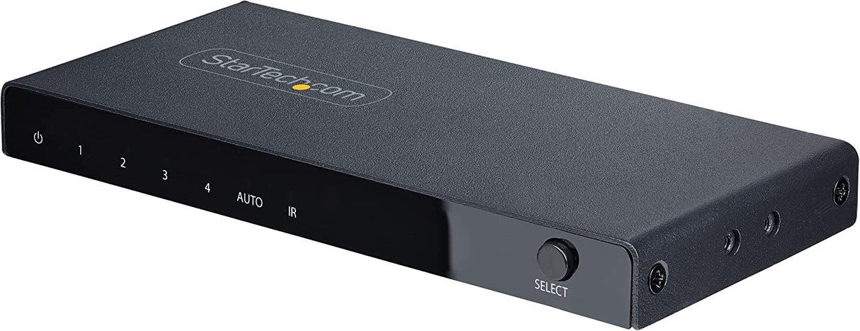 StarTech.com 4-Port 8K HDMI Switch, HDMI 2.1 Switcher 4K 120Hz HDR10+, 8K 60Hz UHD, HDMI Switch 4 in 1 Out, Auto/Manual Source Switching, Power Adapter and Remote Included (4PORT-8K-HDMI-SWITCH) 4 port