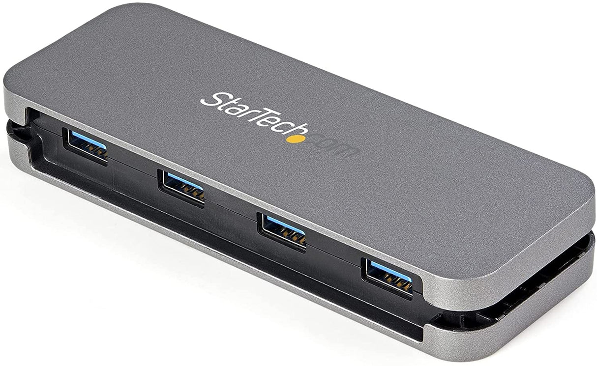 StarTech.com 4 Port USB 3.0 Hub - USB-A to 4X USB-A - SuperSpeed 5Gbps Portable USB 3.1 Gen 1 Type-A Hub - USB Bus Powered - Laptop/Desktop USB Hub with Long Cable 11" & Cable Management (HB30AM4AB)