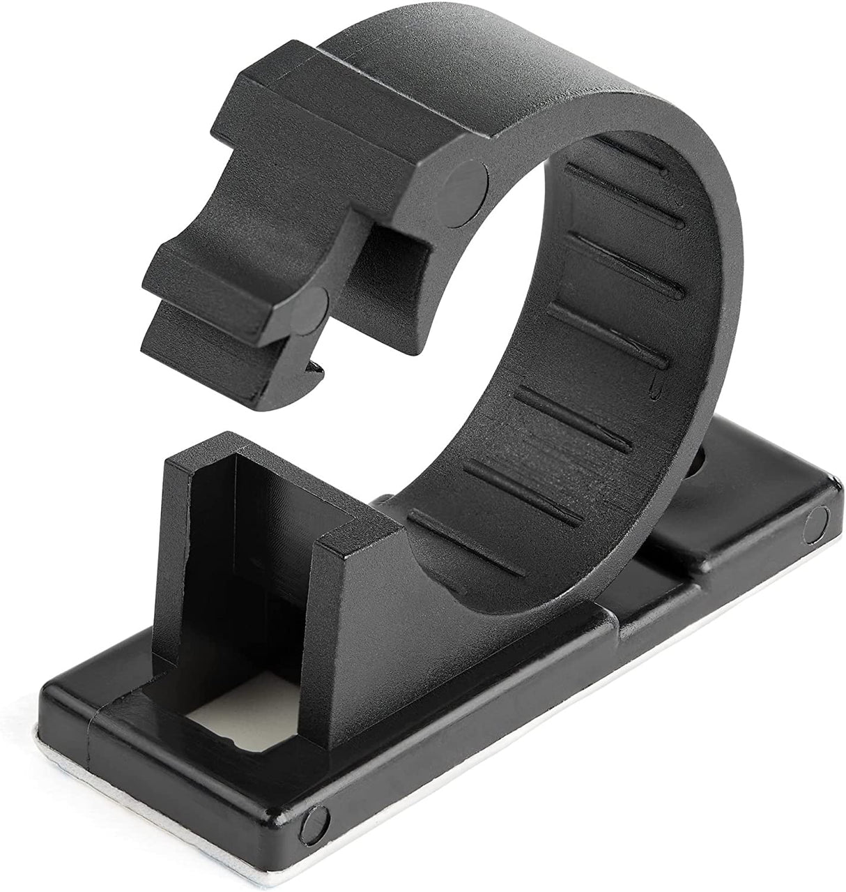 StarTech.com 100 Adhesive Cable Management Clips Black - Network/Ethernet/Office Desk/Computer Cord Organizer - Sticky Cable/Wire Holders - Nylon Self Adhesive Clamp UL/94V-2 Fire Rated (CBMCC3) Large | 0.67 in. (17 mm) max. diameter