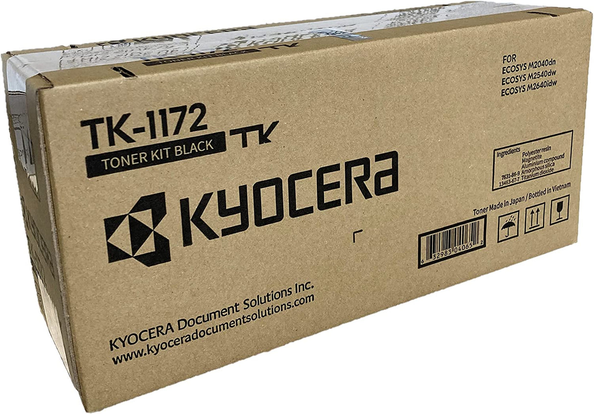 Kyocera 1T02S50US0 Model TK-1172 Black Toner Cartridge for Ecosys M2040dn/M2540dw/M2640idw, Genuine Kyocera, Up to 7200 Pages