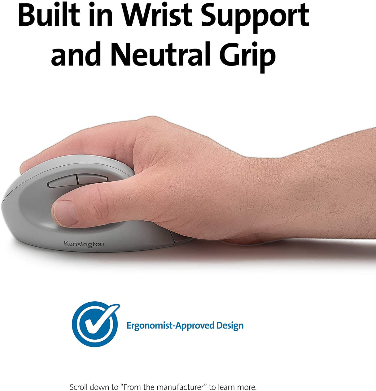 Kensington Pro Fit Ergo Wireless Mouse—Gray