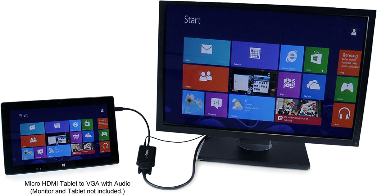 StarTech.com Micro HDMI to VGA Adapter Converter w/ Audio for Smartphones / Ultrabooks / Tablets 1920x1080 - Micro HDMI Male to VGA Female (MCHD2VGAA2)