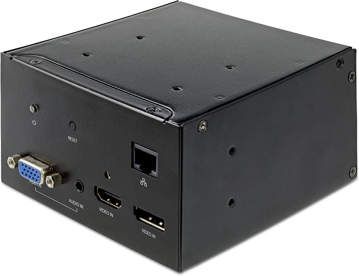 StarTech.com Conference Table Box for AV Connectivity & Power/Charging - 4K HDMI Output with HDMI, DP, & VGA Inputs, GbE, Audio - Charging Station w/ 2X USB-A & 2X 120V UL AC Outlets (KITBXAVHDPNA)