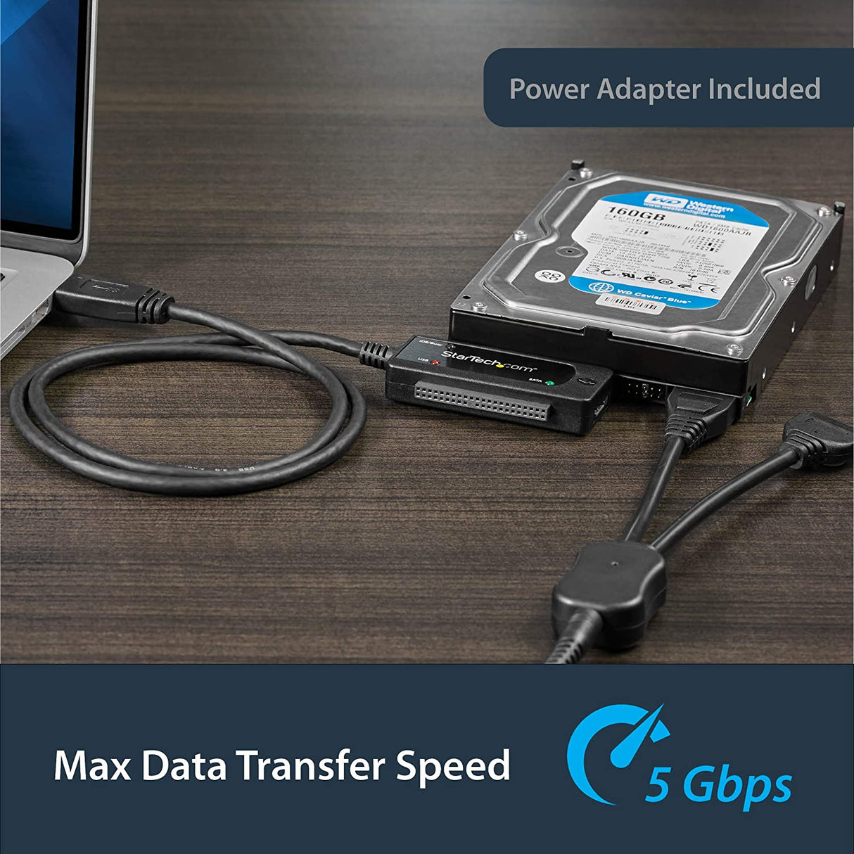 StarTech.com USB 3.0 to SATA IDE Adapter - 2.5in / 3.5in - External Hard Drive to USB Converter – Hard Drive Transfer Cable (USB3SSATAIDE)
