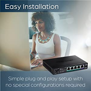 TRENDnet 5-Port Unmanaged 2.5G PoE+ Switch, Fanless, Compact Desktop Design, Metal Housing, 2.5GBASE-T Ports, IEEE 802.3bz, 55W PoE Budget, Black, TPE-TG350