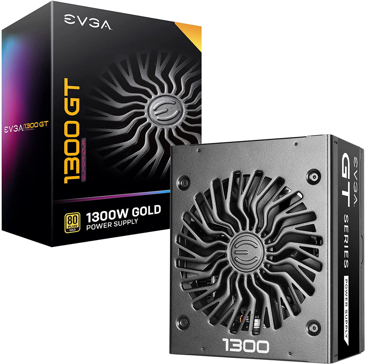 EVGA Supernova 1300 GT, 80 Plus Gold 1300W, Fully Modular, Eco Mode with FDB Fan, 10 Year Warranty, Includes Power ON Self Tester, Compact 180mm Size, Power Supply 220-GT-1300-X1