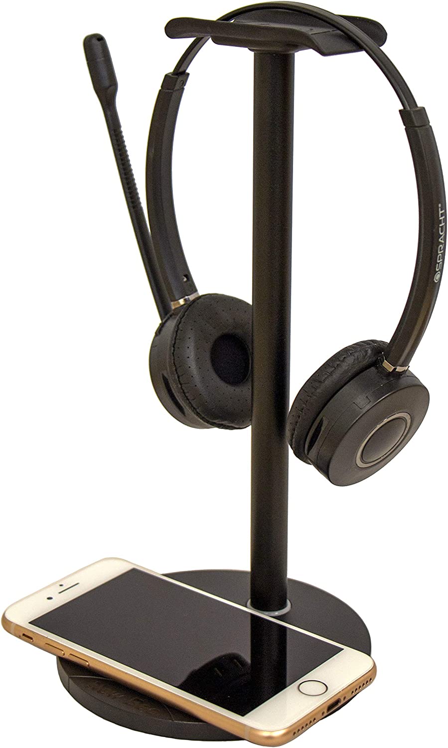 Spracht HSS-2020 Wireless Charging and Headset Stand/Holder for Desktop