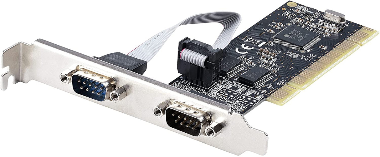 StarTech.com 2-Port PCI RS232 Serial Adapter Card - PCI Serial Port Expansion Controller Card - PCI to Dual Serial DB9 Card - Standard (Installed) & Low Profile Brackets - Windows/Linux (PCI2S5502)