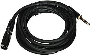 Monoprice 104762 10-Feet Premier Series XLR Male to 1/4-Inch TRS Male 16AWG Cable Black 10Ft
